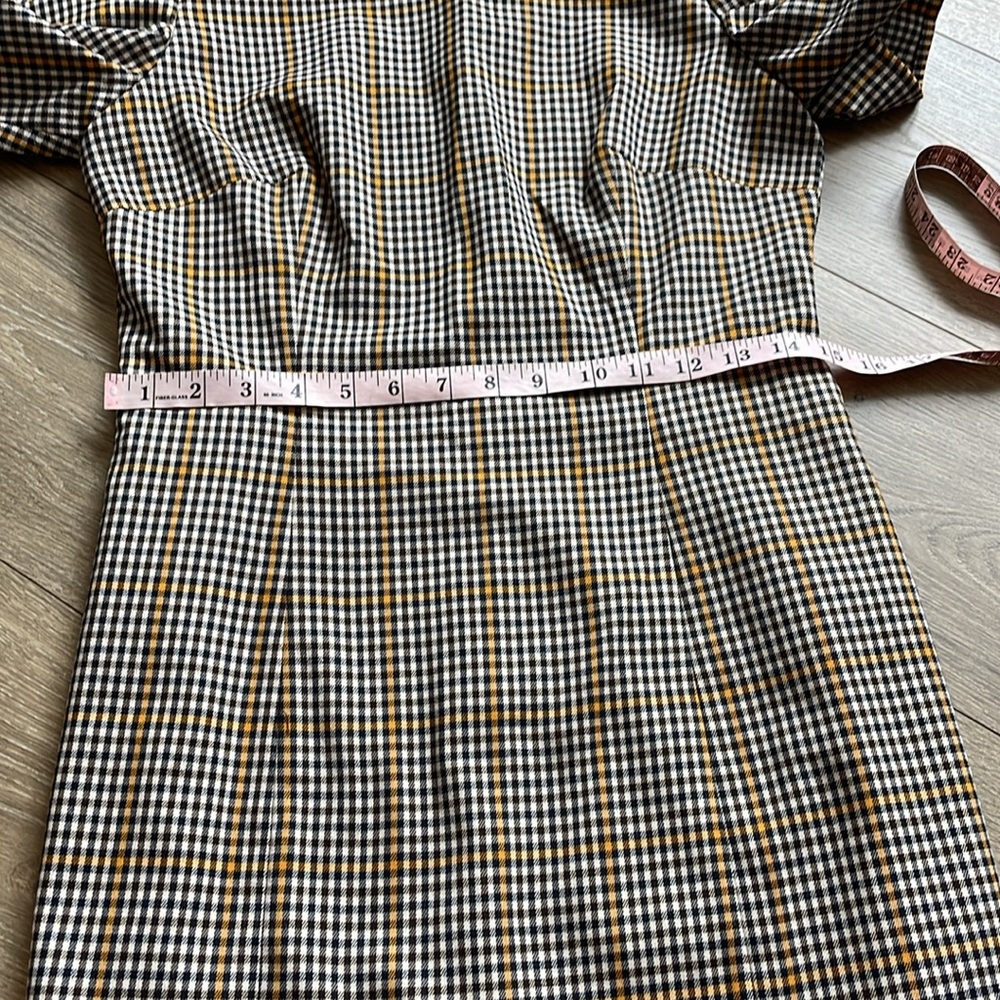 Amanda Uprichard Puff Sleeve Mini Dress In Westwick Plaid Size Small - Picture 12 of 13